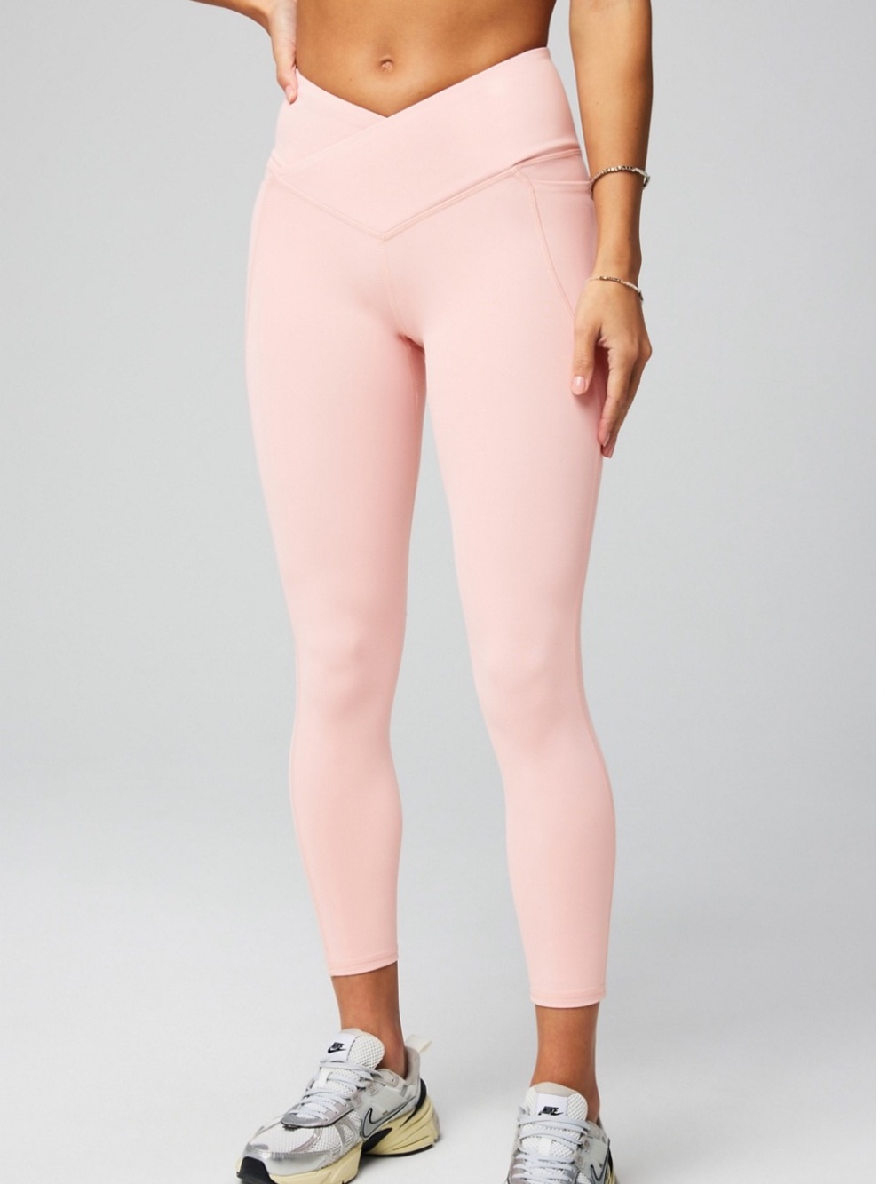 FABLETICS Oasis PureLuxe Crossover 7/8 Legging in Champagne Blush